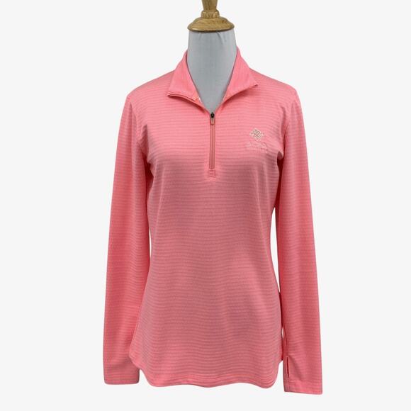 Nike Golf Shirt Womens M Medium Azalea Dri Fit Lucky Half Zip Microfiber *Logo - Picture 1 of 14